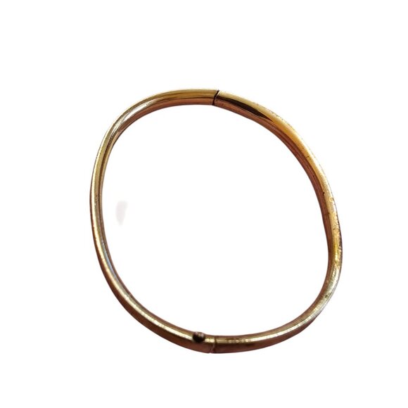 Vintage 12kt Gold Filled Signed Etched All Over Baby Bangle Bracelet (A9587)